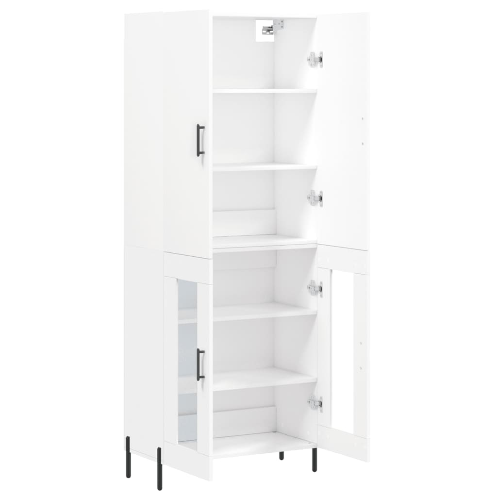 Highboard White 69,5x34x180 cm Engineered Wood