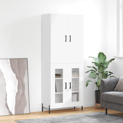 Highboard White 69,5x34x180 cm Engineered Wood