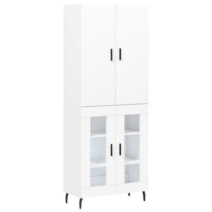 Highboard White 69.5x34x180 cm Engineered Wood