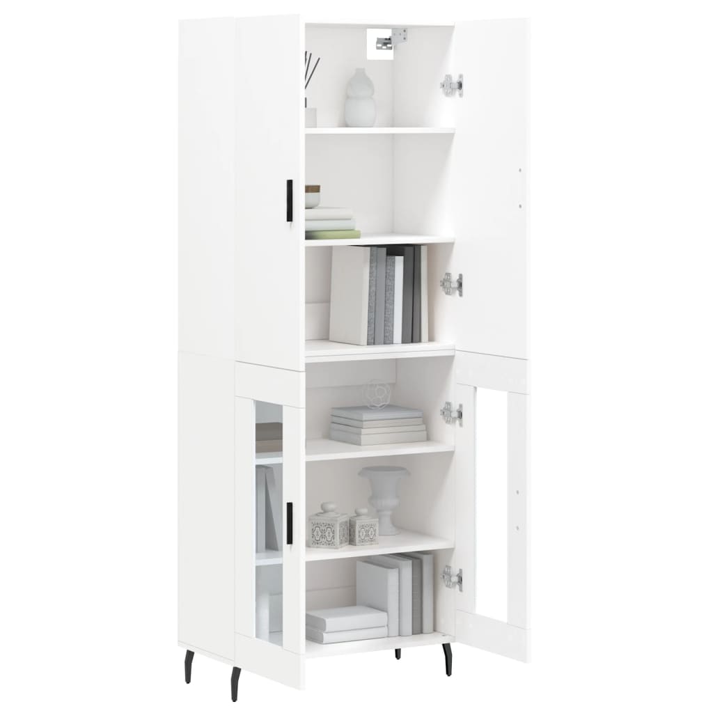 Highboard White 69,5x34x180 cm Engineered Wood