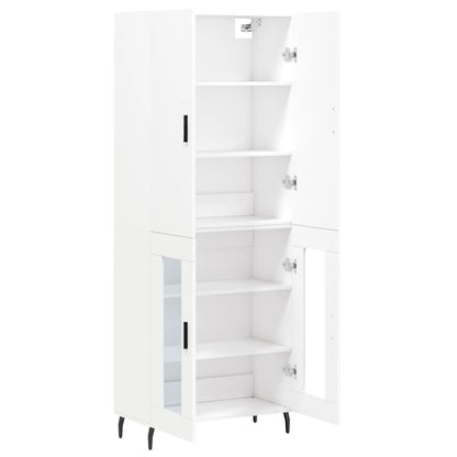 Highboard White 69.5x34x180 cm Engineered Wood