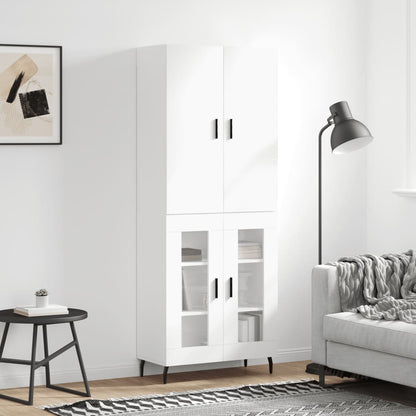 Highboard White 69,5x34x180 cm Engineered Wood