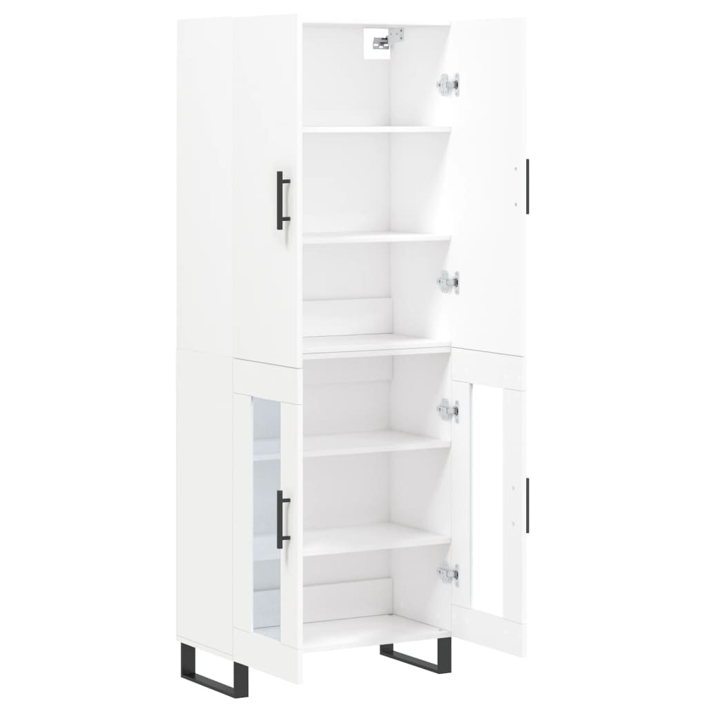 Highboard White 69,5x34x180 cm Engineered Wood