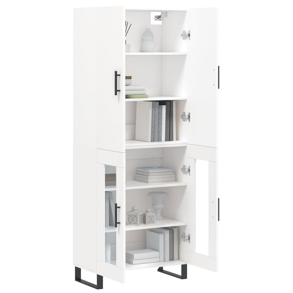 Highboard White 69,5x34x180 cm Engineered Wood