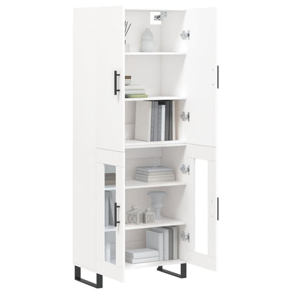 Highboard White 69,5x34x180 cm Engineered Wood
