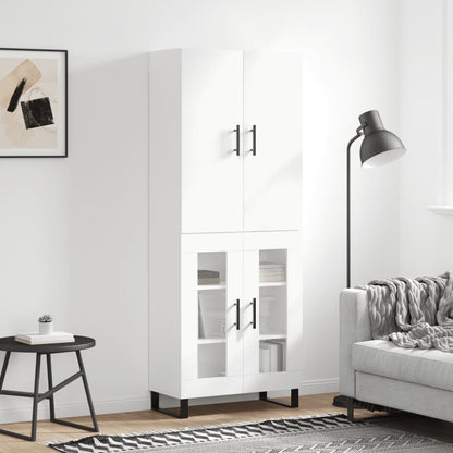 Highboard White 69,5x34x180 cm Engineered Wood