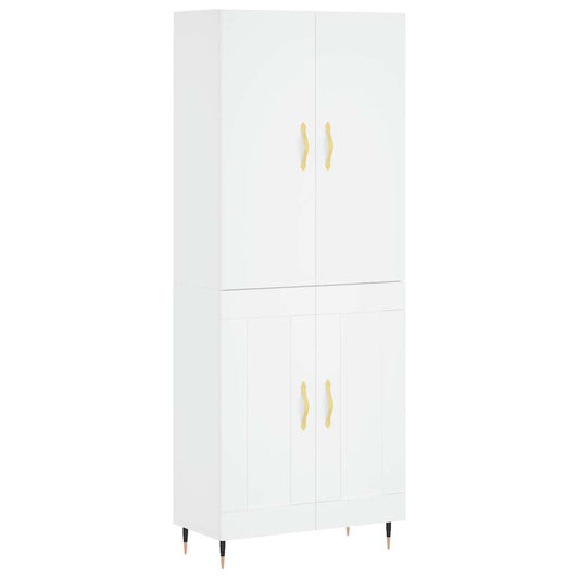 Highboard White 69,5x34x180 cm Engineered Wood