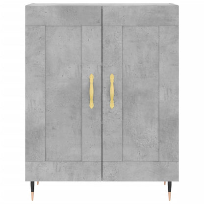 Highboard Concrete Grey 69.5x34x180 cm Engineered Wood