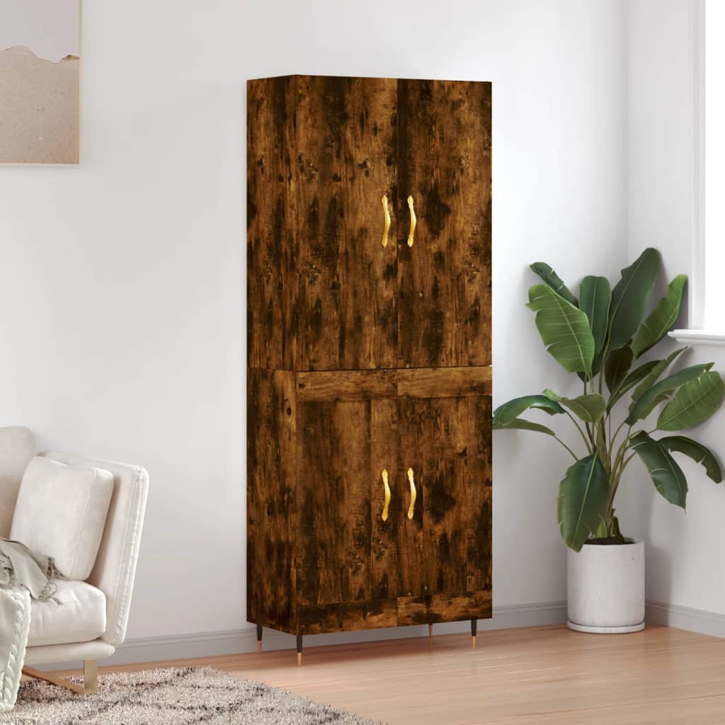 Highboard Smoked Oak 69.5x34x180 cm Engineered Wood