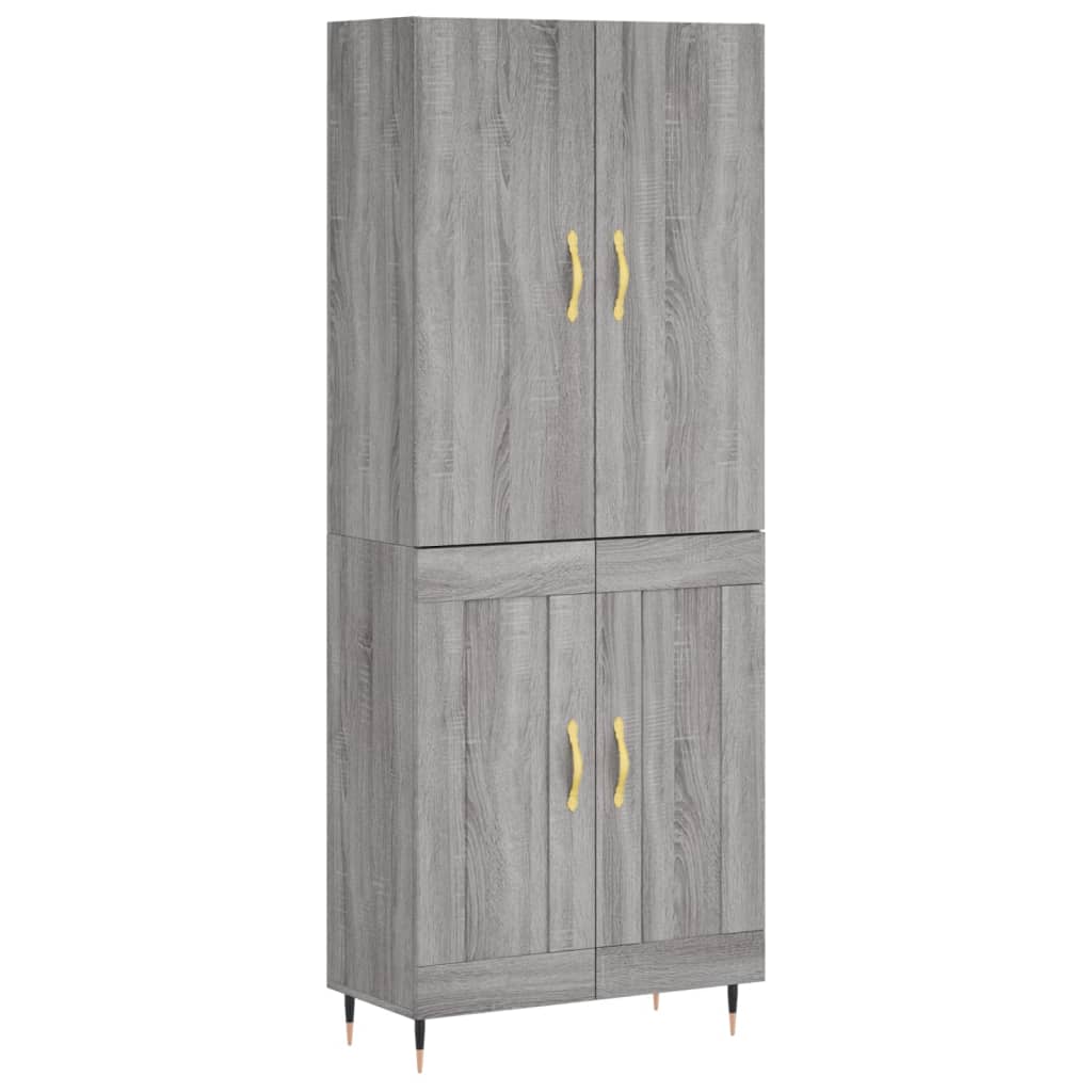 Highboard Grey Sonoma 69.5x34x180 cm Engineered Wood