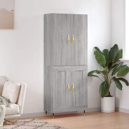 Highboard Grey Sonoma 69.5x34x180 cm Engineered Wood