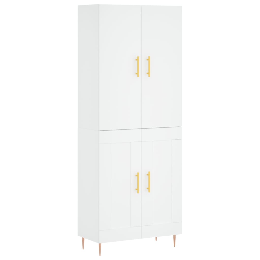 Highboard White 69,5x34x180 cm Engineered Wood