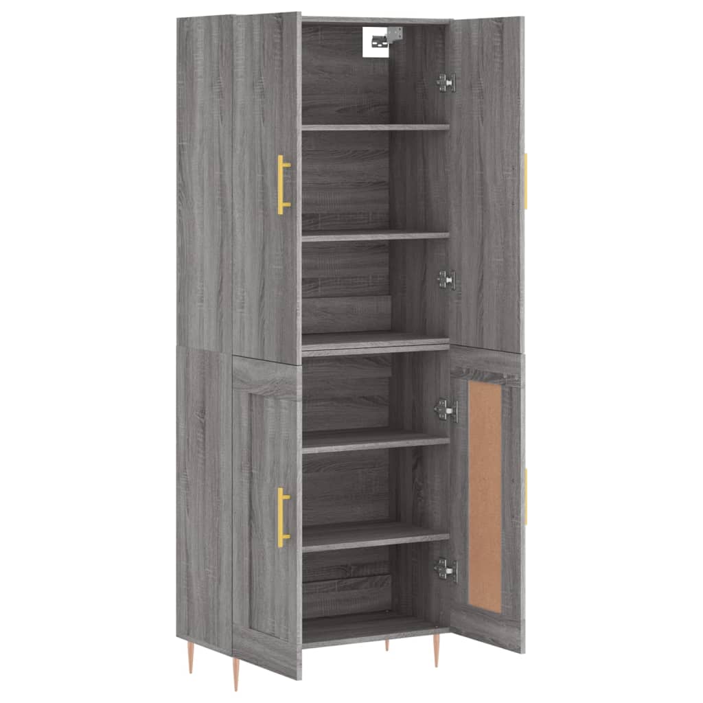 Highboard Grey Sonoma 69,5x34x180 cm Engineered Wood