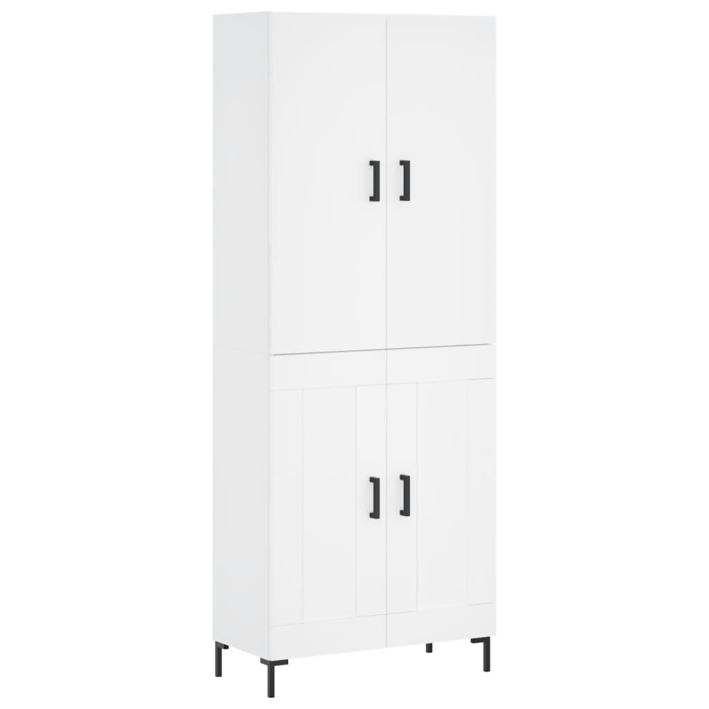 Highboard White 69,5x34x180 cm Engineered Wood