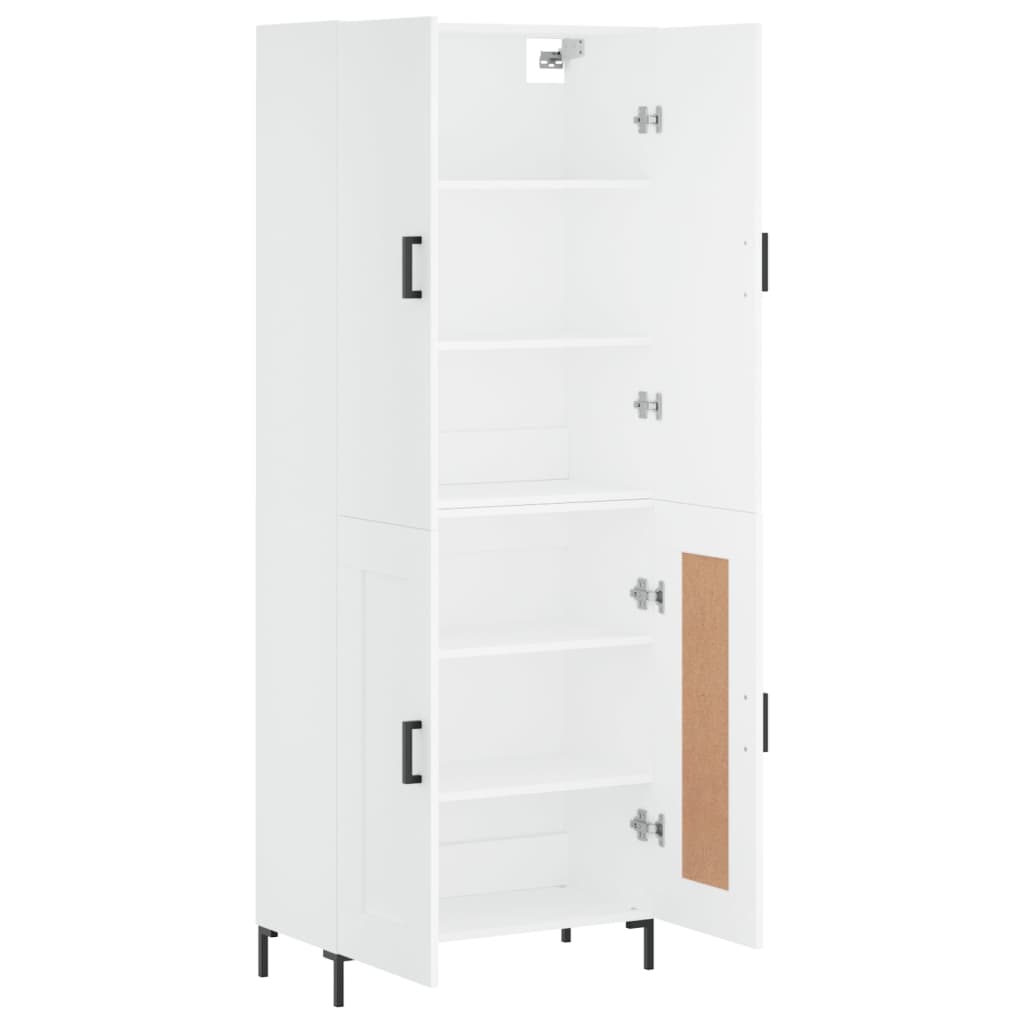 Highboard White 69,5x34x180 cm Engineered Wood
