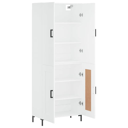 Highboard White 69,5x34x180 cm Engineered Wood