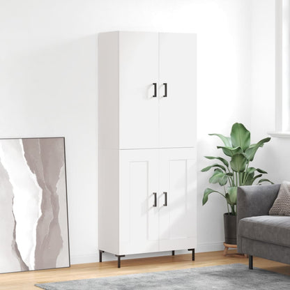 Highboard White 69,5x34x180 cm Engineered Wood