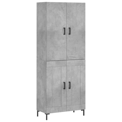 Highboard Concrete Grey 69.5x34x180 cm Engineered Wood