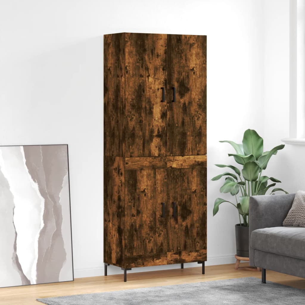 Highboard Smoked Oak 69,5x34x180 cm Engineered Wood