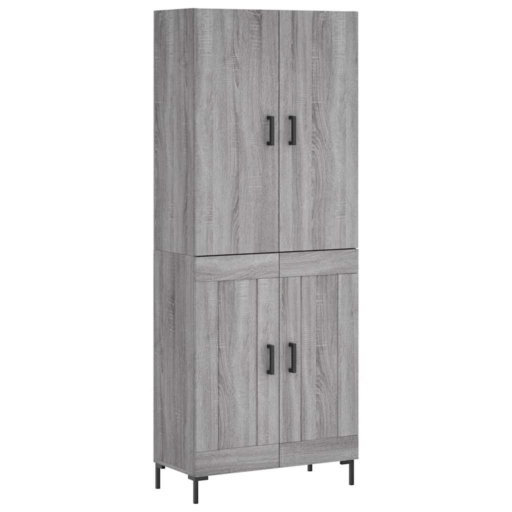 Highboard Grey Sonoma 69.5x34x180 cm Engineered Wood