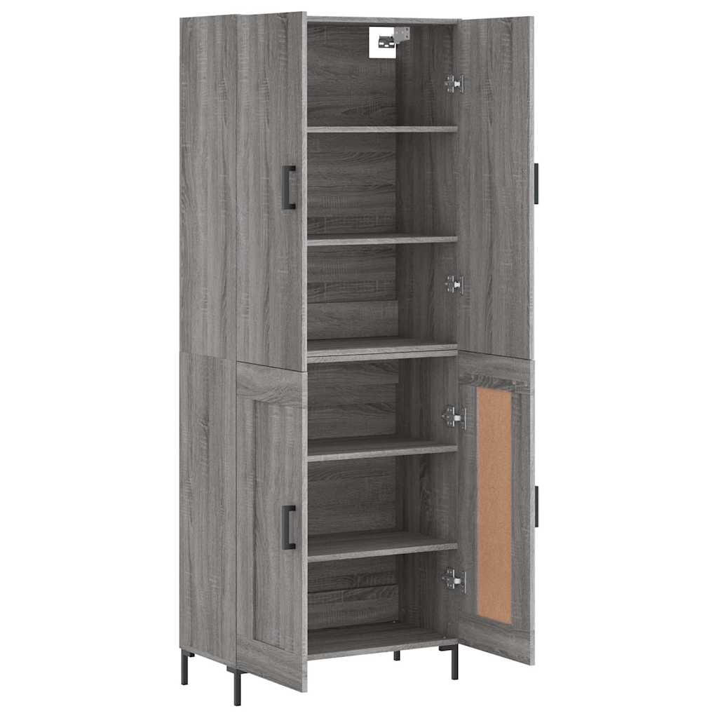 Highboard Grey Sonoma 69.5x34x180 cm Engineered Wood