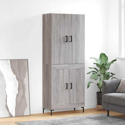 Highboard Grey Sonoma 69.5x34x180 cm Engineered Wood