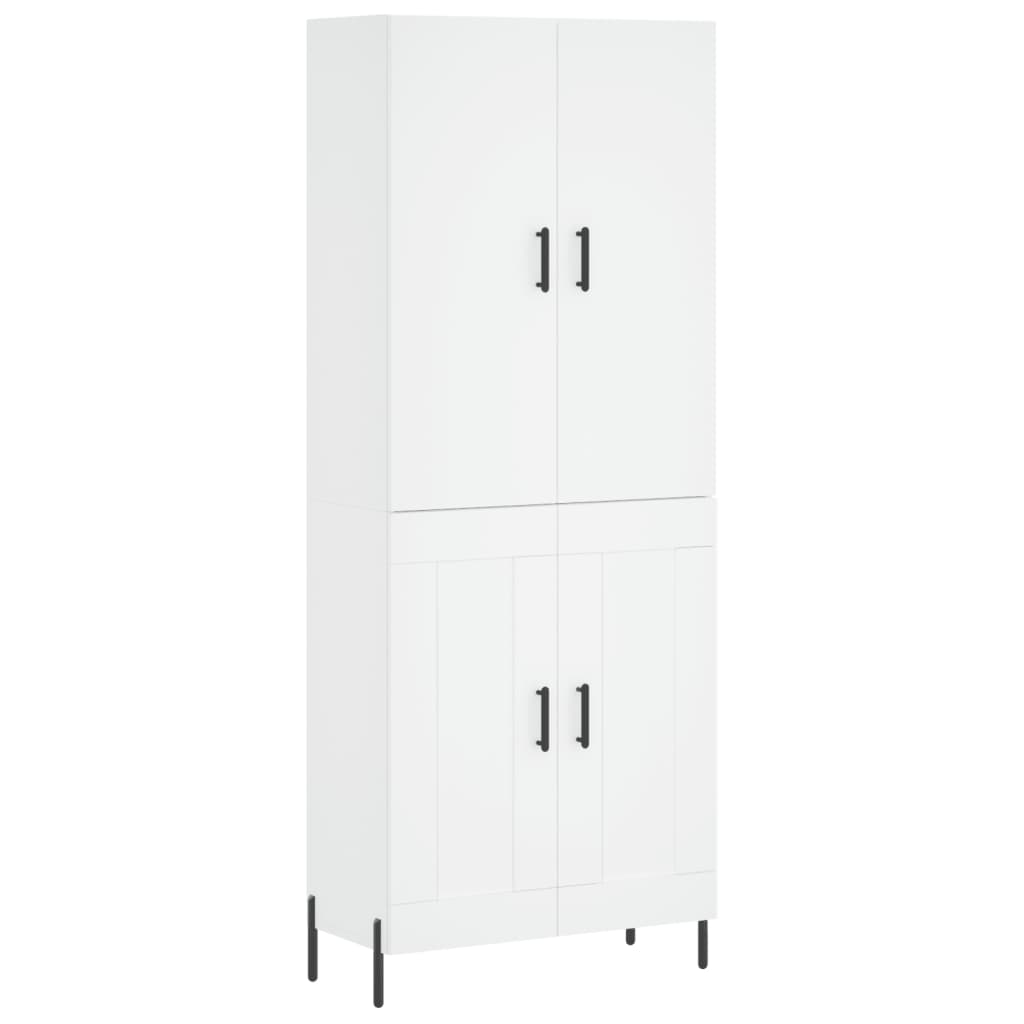 Highboard White 69,5x34x180 cm Engineered Wood
