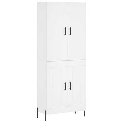Highboard White 69,5x34x180 cm Engineered Wood