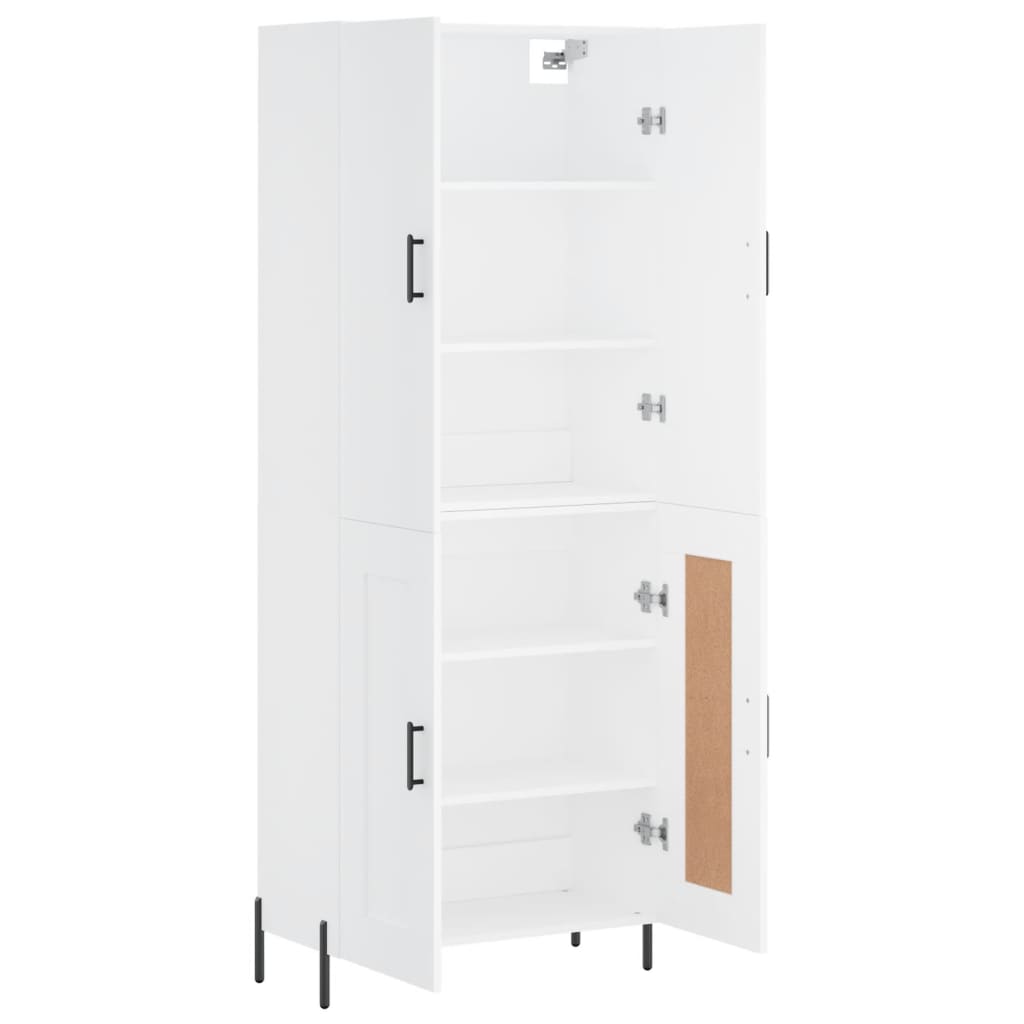 Highboard White 69,5x34x180 cm Engineered Wood