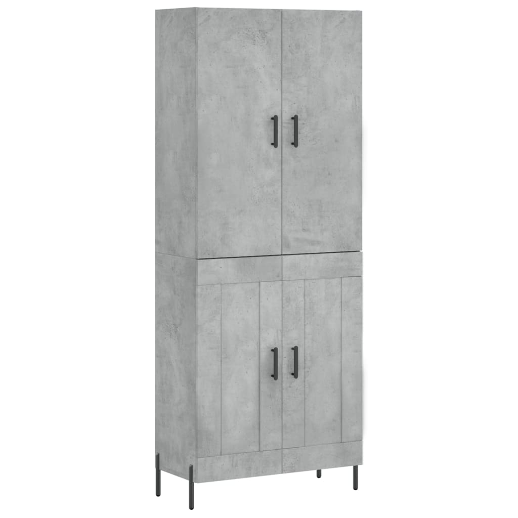 Highboard Concrete Grey 69.5x34x180 cm Engineered Wood