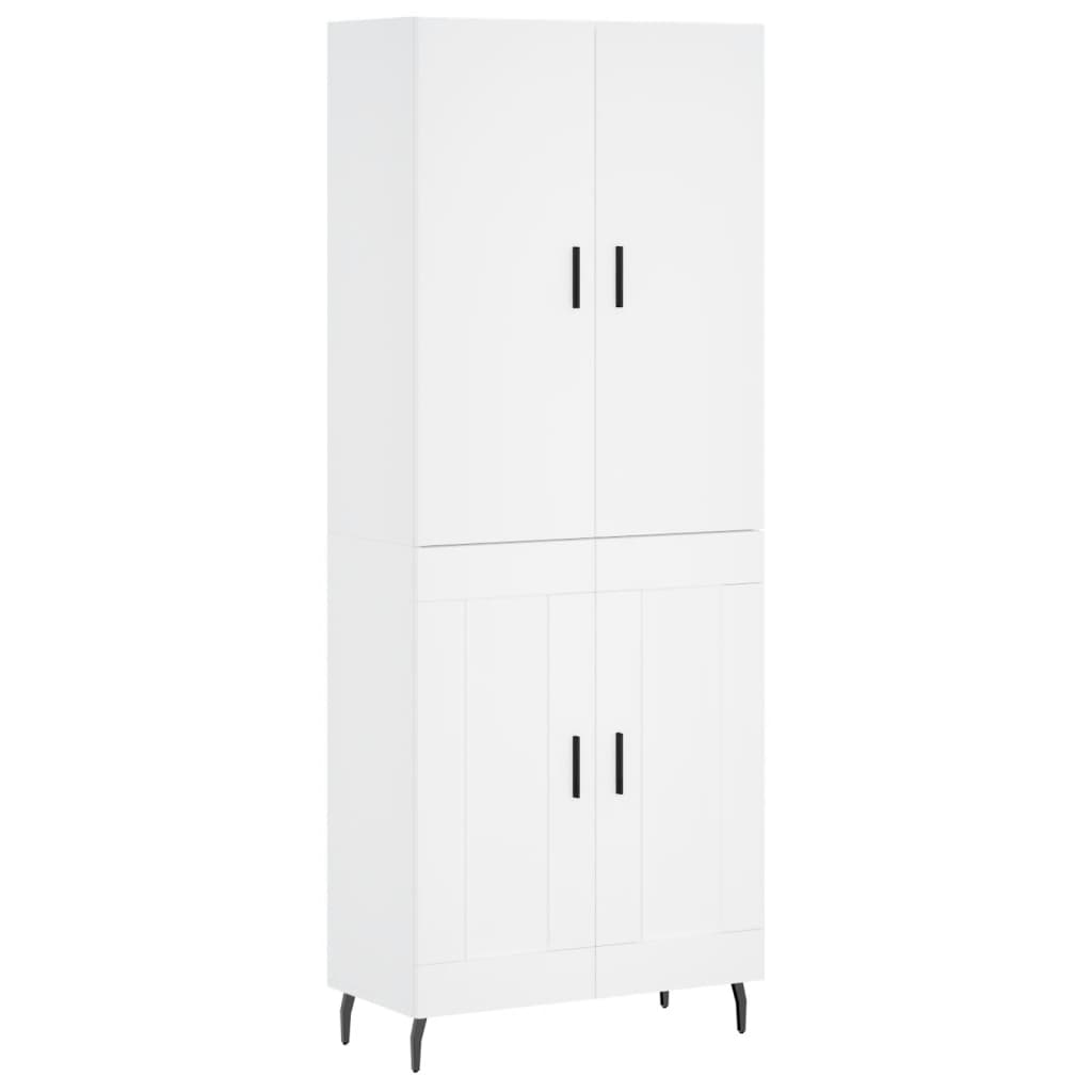 Highboard White 69.5x34x180 cm Engineered Wood