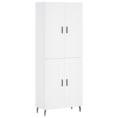Highboard White 69.5x34x180 cm Engineered Wood