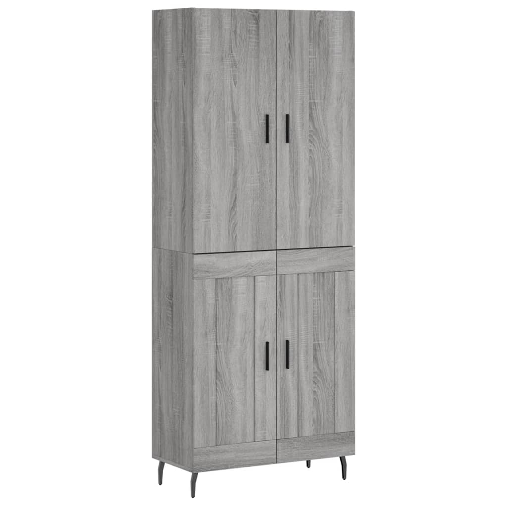 Highboard Grey Sonoma 69.5x34x180 cm Engineered Wood