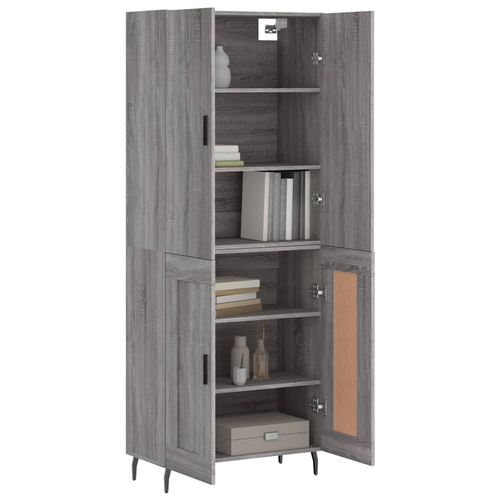 Highboard Grey Sonoma 69.5x34x180 cm Engineered Wood