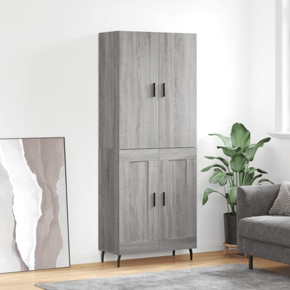 Highboard Grey Sonoma 69.5x34x180 cm Engineered Wood