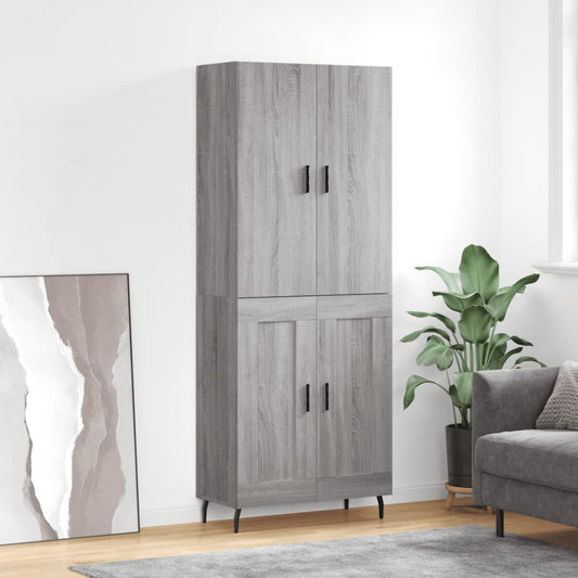 Highboard Grey Sonoma 69.5x34x180 cm Engineered Wood