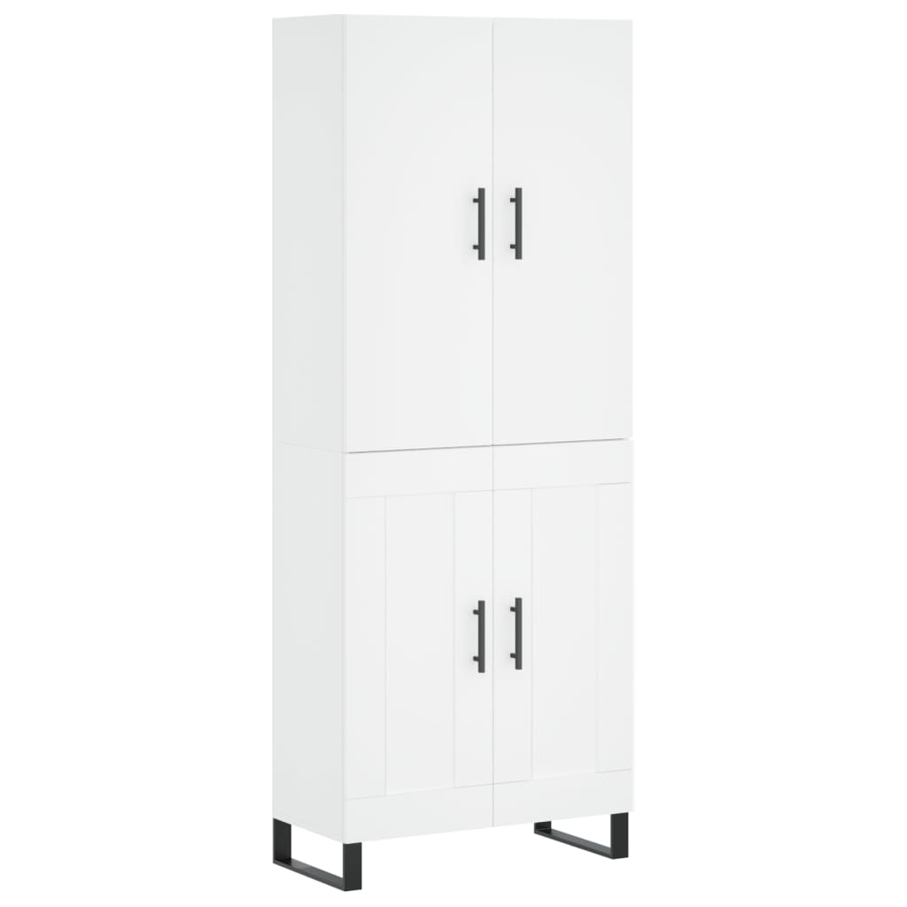 Highboard White 69,5x34x180 cm Engineered Wood