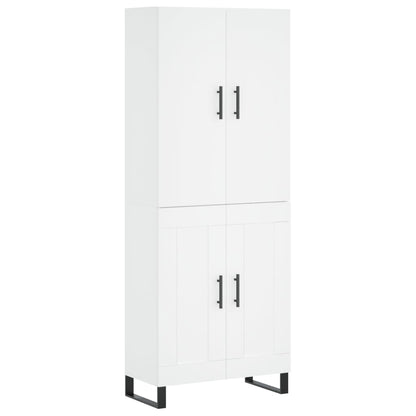 Highboard White 69,5x34x180 cm Engineered Wood