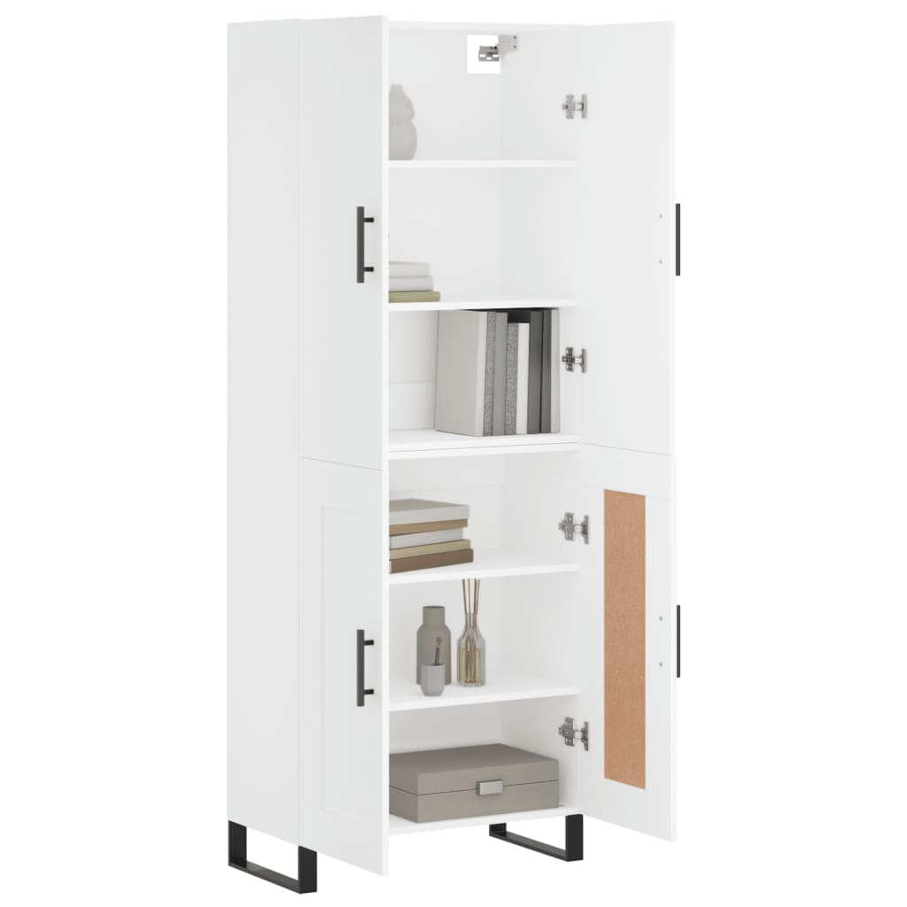 Highboard White 69,5x34x180 cm Engineered Wood
