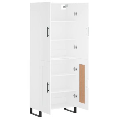 Highboard White 69,5x34x180 cm Engineered Wood