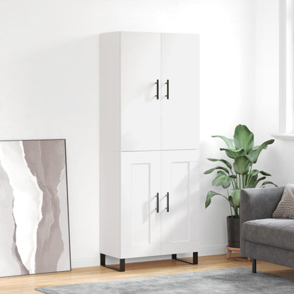 Highboard White 69,5x34x180 cm Engineered Wood