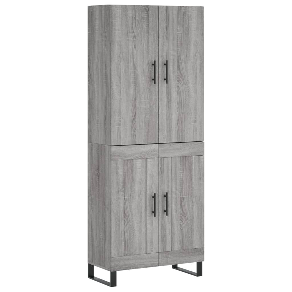 Highboard Grey Sonoma 69.5x34x180 cm Engineered Wood