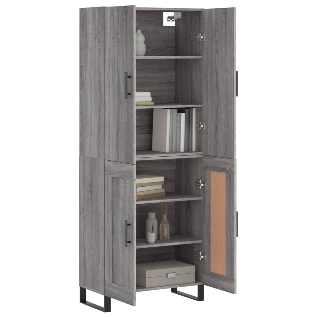 Highboard Grey Sonoma 69.5x34x180 cm Engineered Wood
