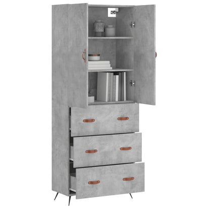 Highboard Concrete Grey 69,5x34x180 cm Engineered Wood