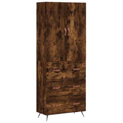 Highboard Smoked Oak 69.5x34x180 cm Engineered Wood