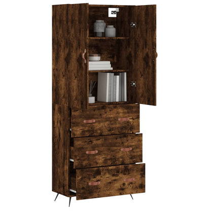 Highboard Smoked Oak 69,5x34x180 cm Engineered Wood