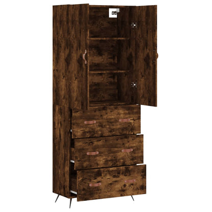 Highboard Smoked Oak 69.5x34x180 cm Engineered Wood