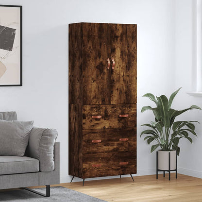 Highboard Smoked Oak 69.5x34x180 cm Engineered Wood