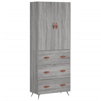 Highboard Grey Sonoma 69.5x34x180 cm Engineered Wood
