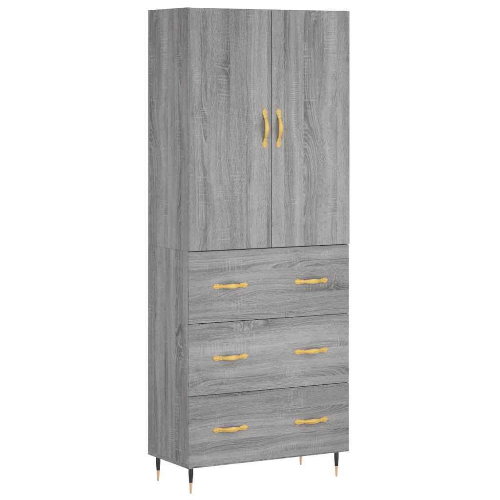 Highboard Grey Sonoma 69.5x34x180 cm Engineered Wood